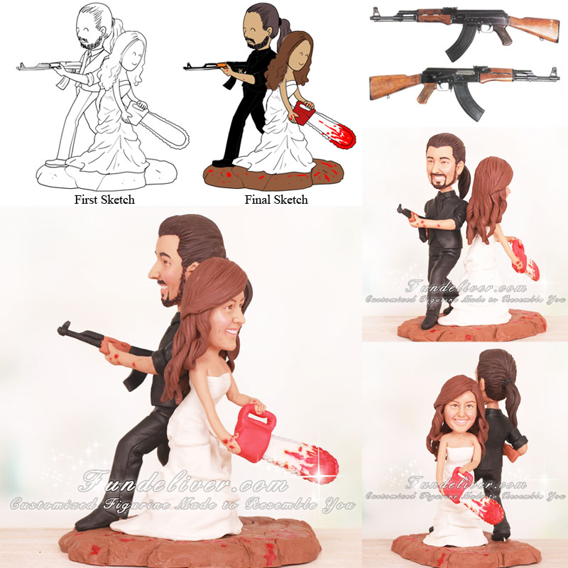 Zombie Wedding Cake Toppers